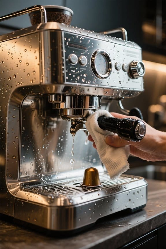 regularly clean coffee machine
