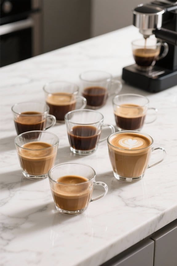 stylish glass latte cups